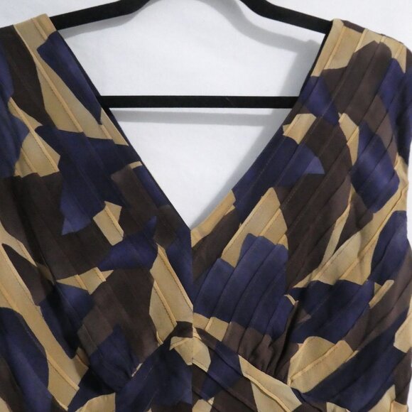 JONES NEW YORK | size 12 | Gorgeous Colorful Sleeveless Silk V-Neck Dress | NWOT - Picture 9 of 15